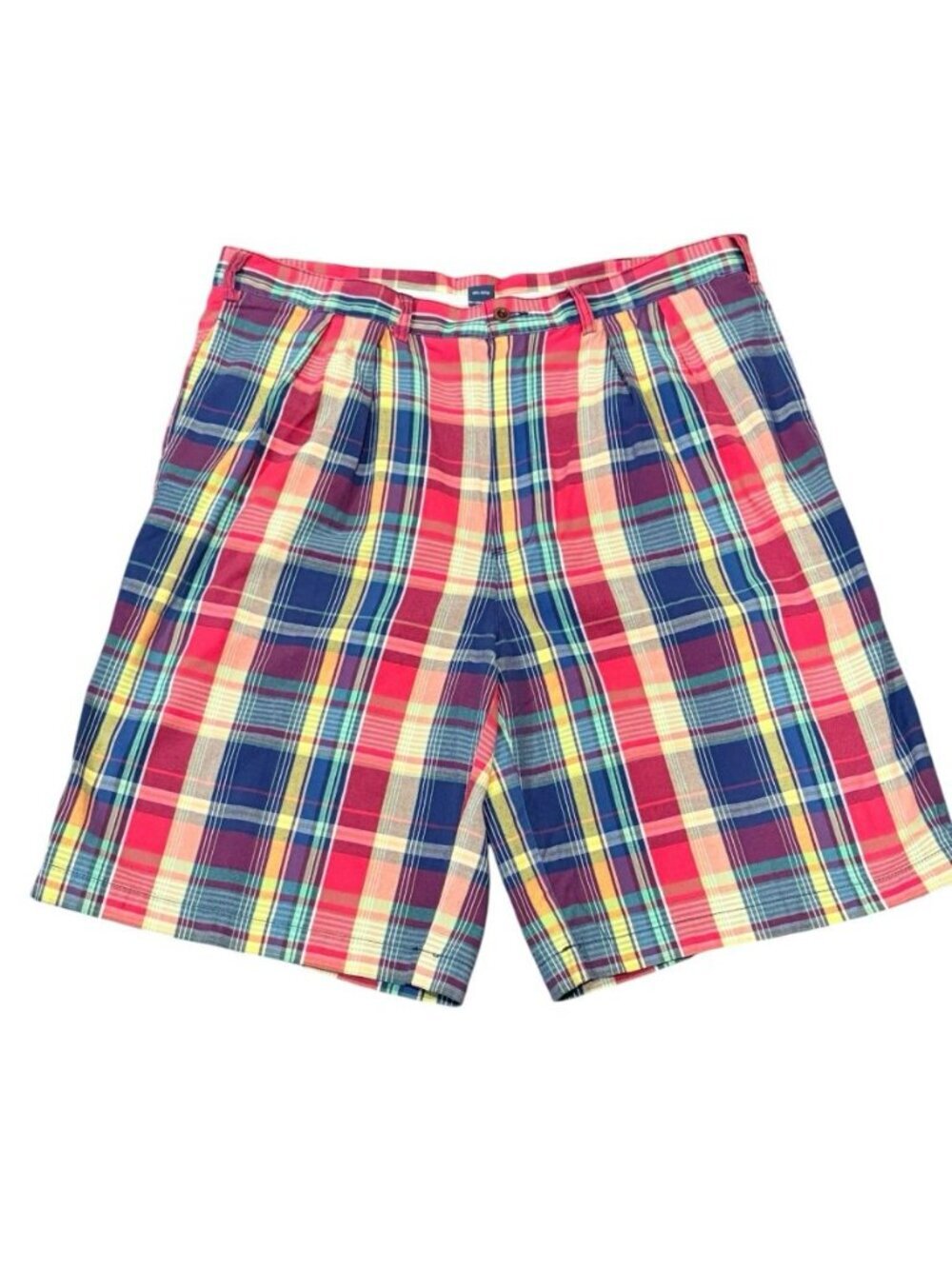 Polo Ralph Lauren Y2K Mens 38 Red Plaid Cotton Multi Color Preppy Golf